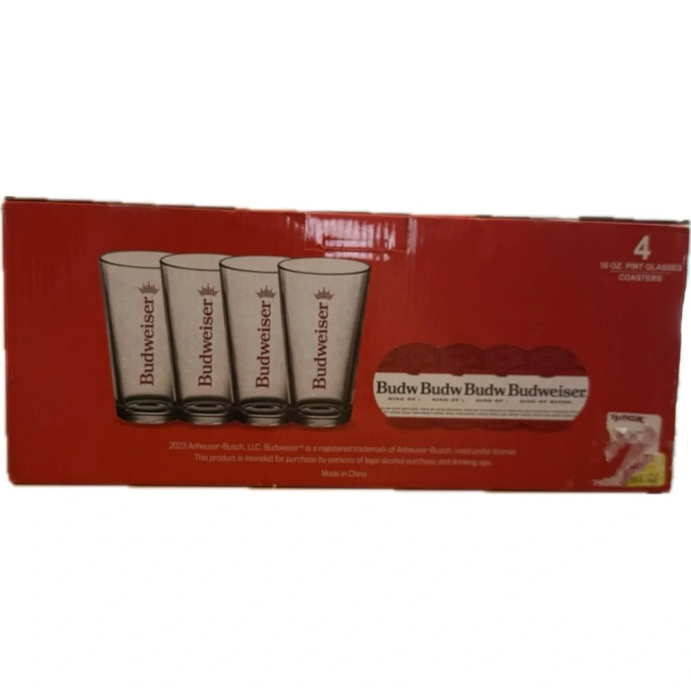 Budweiser Red‎ Beer Glass Set